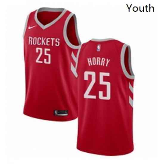 Youth Nike Houston Rockets 25 Robert Horry Swingman Red Road NBA Jersey Icon Edition